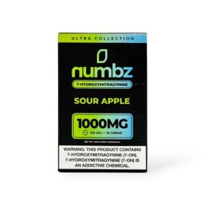 numbz 7- Hydroxymitragynine Chewable Sour Apple 1000mg Tablet(10)