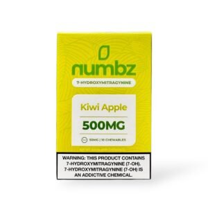 numbz 7-Hydroxymitragynine Chewable Tablets Kiwi Apple 50mg Per Tablet
